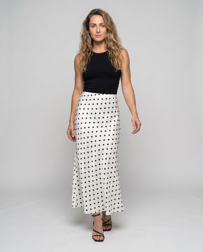 Damen Eleganter Maxirock mit verspieltem Pünktchenmuster