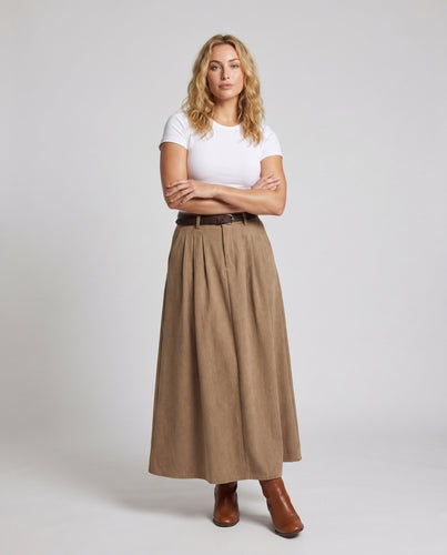 Damen Eleganter Plisseerock mit formschönem Taillenbund und abnehmbarem Gürtel