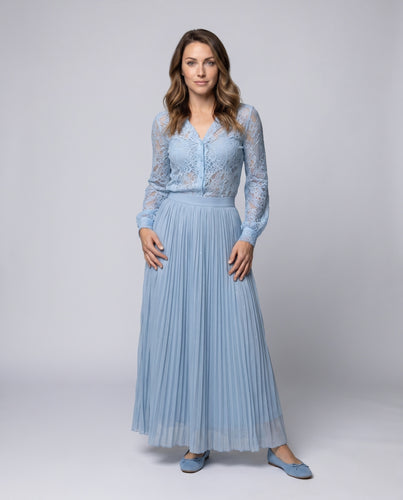 Damen Eleganter und luftiger Maxi-Rock mit feinen Falten