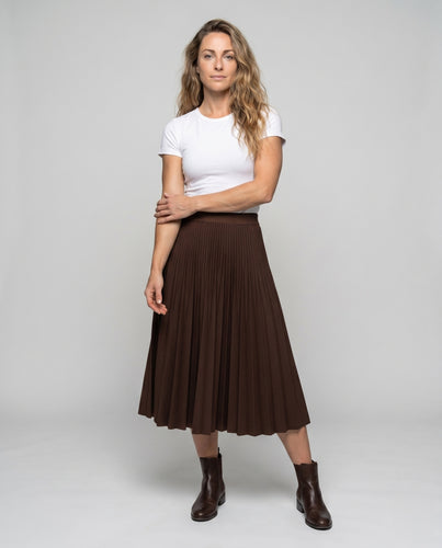 Damen Faltender Maxi-Rock mit elastischem Bund