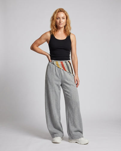 Damen Hochtaillierte Palazzo-Hose mit asymmetrischem Design