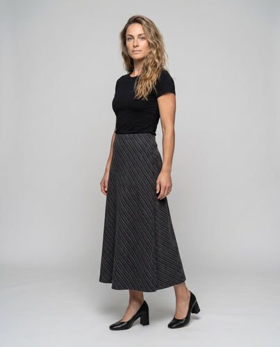 Damen Langer Rock mit asymmetrischem Schnitt und elastischem Bund