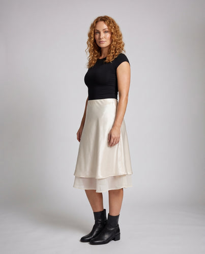 Damen Langer Schwingrock mit elegantem Falten-Design