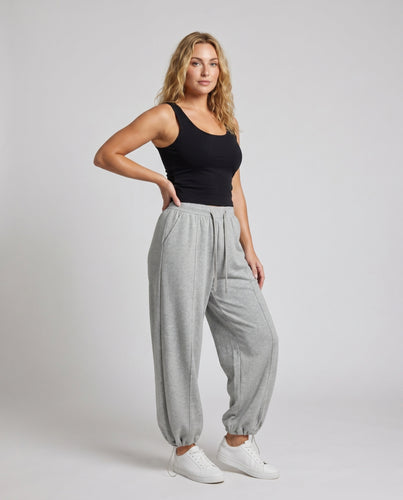 Damen lässige High-Waist-Hose mit verstellbarem Bund und bequemen Seitentaschen