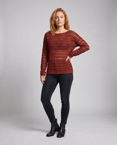 Damen leichtes Strickoberteil mit lässigem Schnitt und breiten Ärmeln