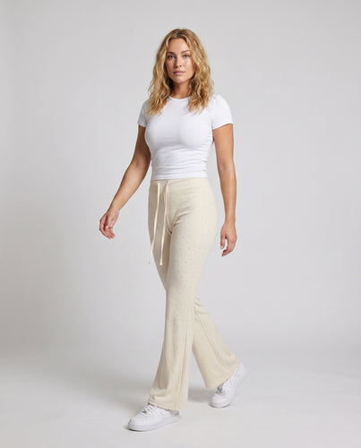 Damen Modische Flared-Hose mit elastischem Bund und praktischen Taschen