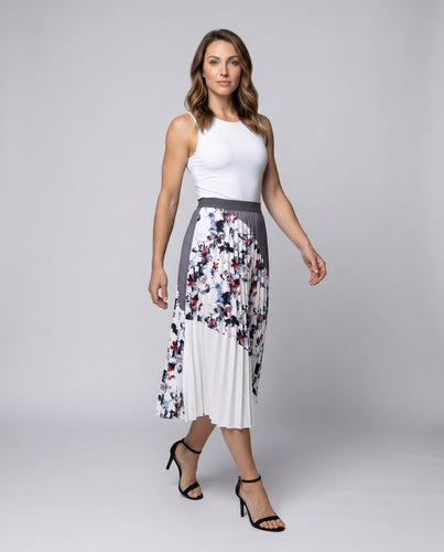 Damen Plissierter Midi-Rock mit elegantem Linienmuster