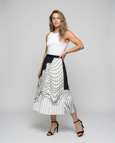 Damen Plissierter Rock mit floralem Print und elastischem Taillenbund