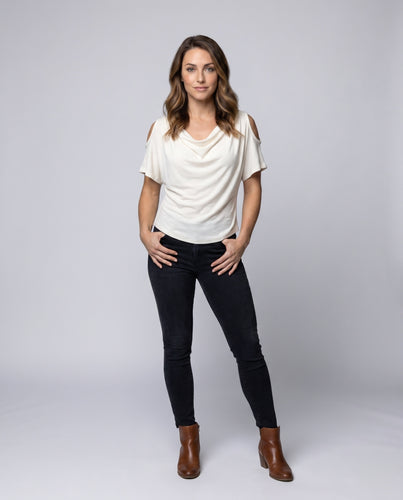 Damen Sportliches Oberteil mit elegantem Schulterdesign