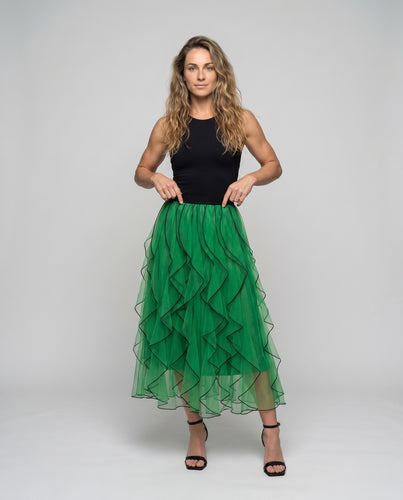 Damen Tüllrock mit romantischem voluminösem Rüschendesign