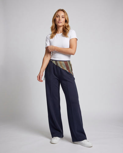 Damen Weite Sporthose mit dekorativem Bund