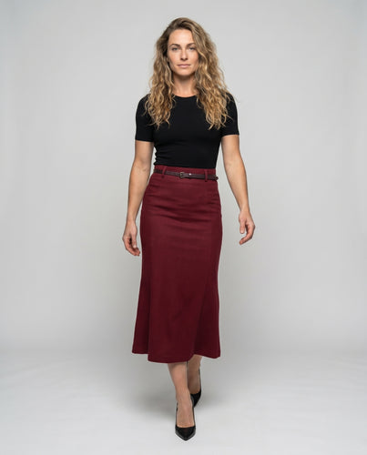 Damen Eleganter Maxirock mit asymmetrischem Schnitt und hohem Bund