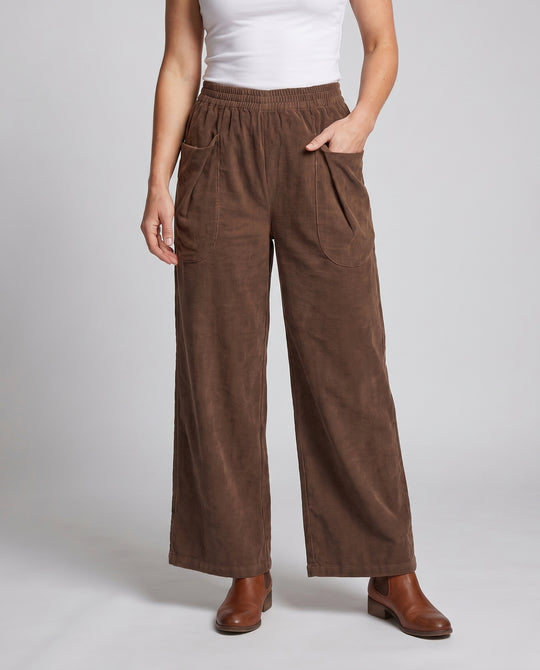 Damen lässige und bequeme Cordhose mit weitem Schnitt