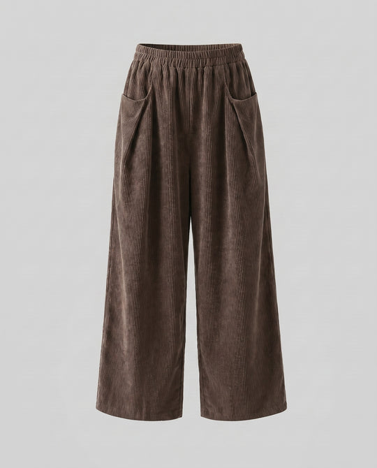 Damen lässige und bequeme Cordhose mit weitem Schnitt