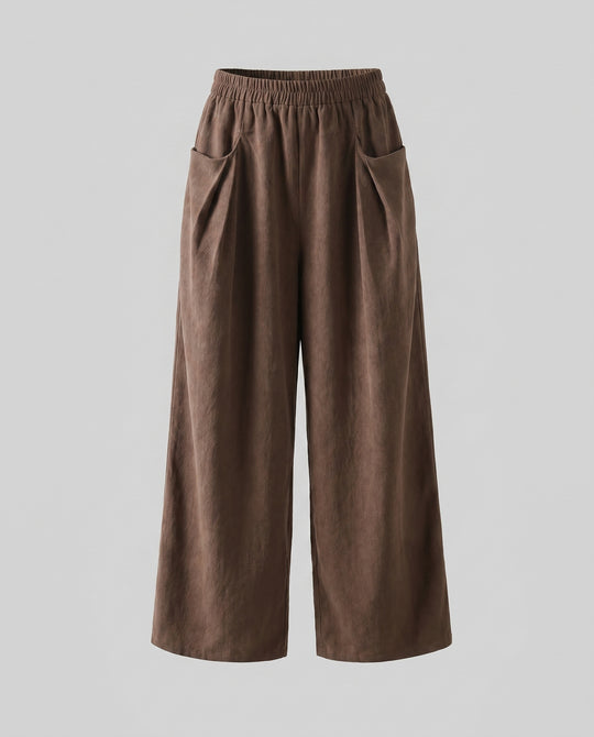 Damen lässige und bequeme Cordhose mit weitem Schnitt