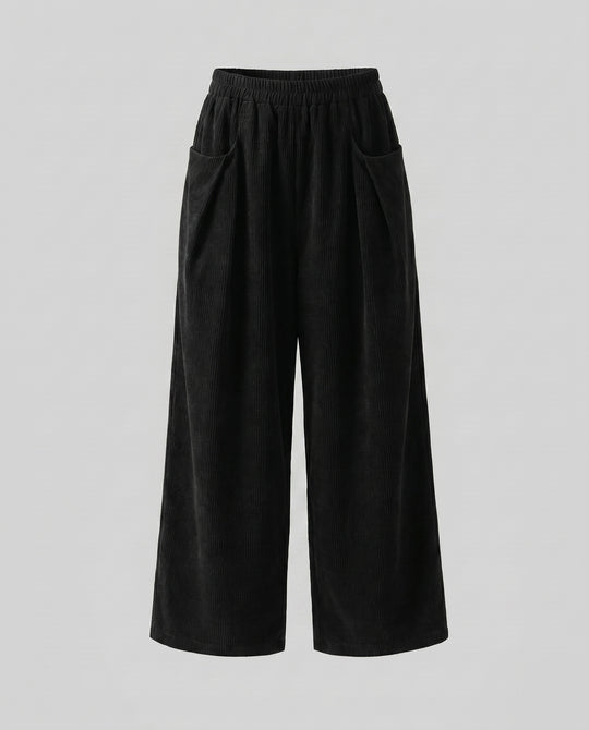 Damen lässige und bequeme Cordhose mit weitem Schnitt