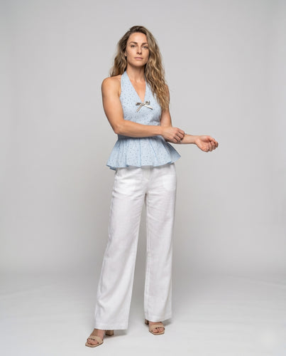 Damen ärmelloses Blusenshirt mit Rüschendetails und schickem Schleifenakzent