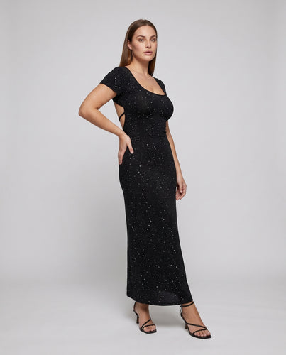 Damen Figurbetontes Kleid mit Rüschendetails und Rückenschnürung