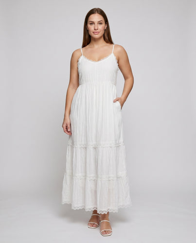 Damen Fließendes Sommerkleid mit voluminösen Rüschendetails
