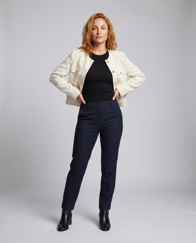 Damen Kurze Tweedjacke mit Goldknöpfen