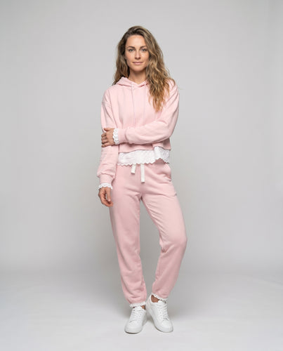 Damen kuscheliges Sweat-Set mit eleganten Rüschendetails und bequemer Passform