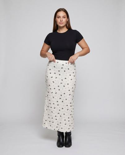 Damen Langer Maxi-Rock mit floralem Muster und elastischem Bund