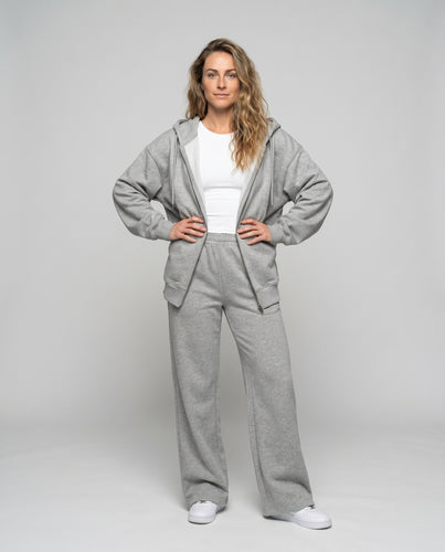 Damen Lässige Sportjacke mit weit geschnittenen Jogginghosen