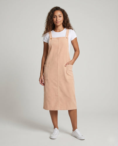 Damen Latzkleid mit bequemem Schnitt und praktischen Taschen