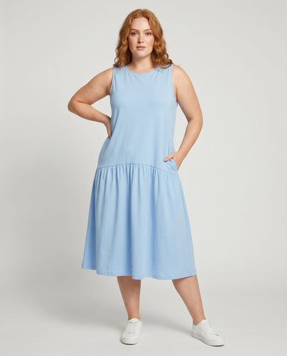 Damen Luftiges A-Linien Kleid mit tailliertem Design und breiten Trägern