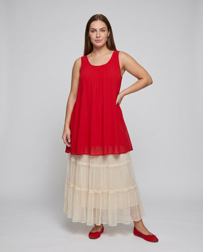 Damen Luftiges Kleid mit Rüschensaum und asymmetrischem Design