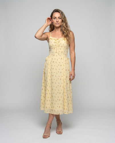 Damen Sommerliches Maxikleid mit schulterfreiem Design und floralen Akzenten