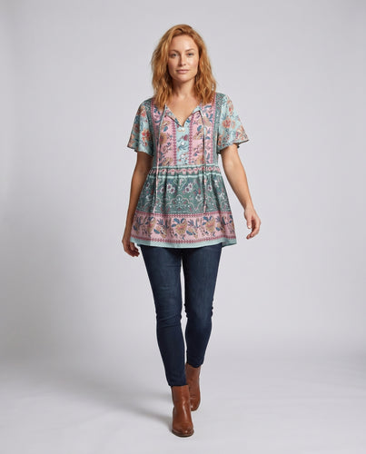 Damen Blusenshirt mit floralem Muster und lässigem Schnitt