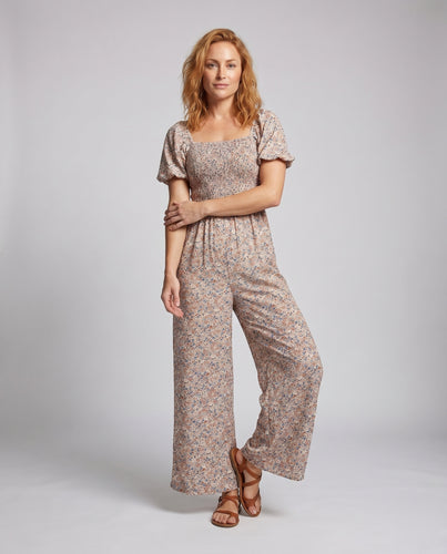 Damen Jumpsuit mit weitem Bein und floralem Design