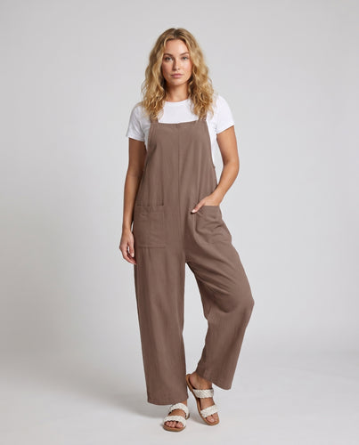 Damen Lässiger Jumpsuit mit seitlichen Taschen und verstellbaren Trägern