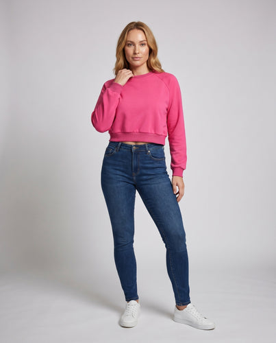 Damen lässiger Sweatshirt mit weitem Rundhalsausschnitt und elastischem Bund