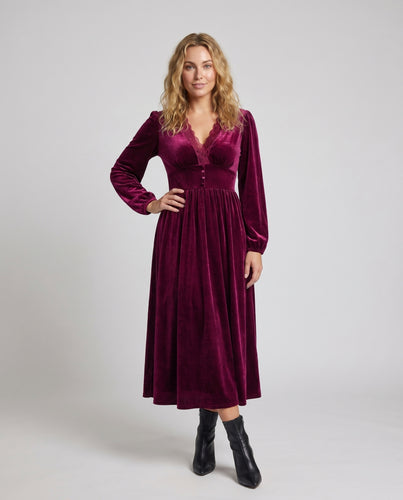 Damen Maxikleid mit eleganten Spitzenakzenten