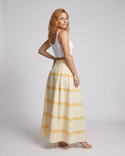 Damen Maxirock mit elegantem Streifenmuster in fluidem Design