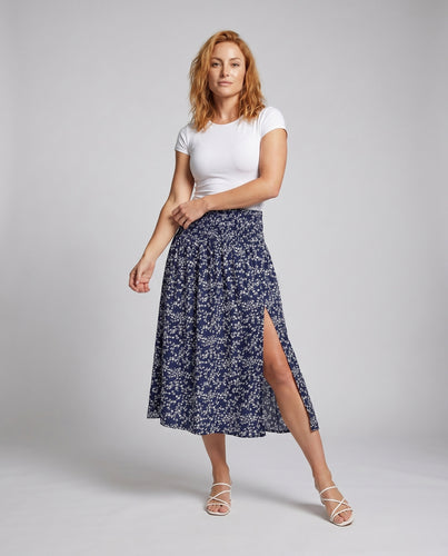 Damen Maxirock mit floralem Design und elastischem Bund