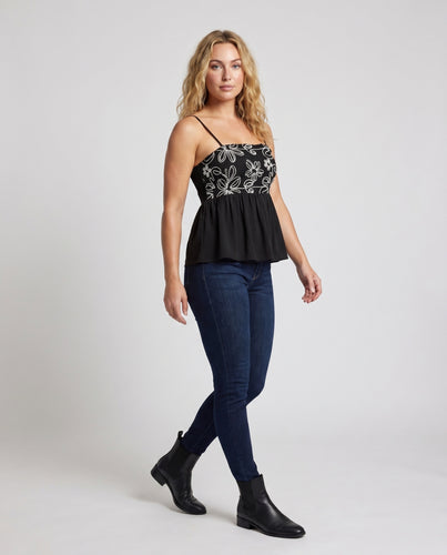 Damen Oberteil mit floralem Design und tailliertem Schnitt