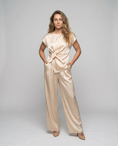 Damen Satin-Loungewear-Anzug