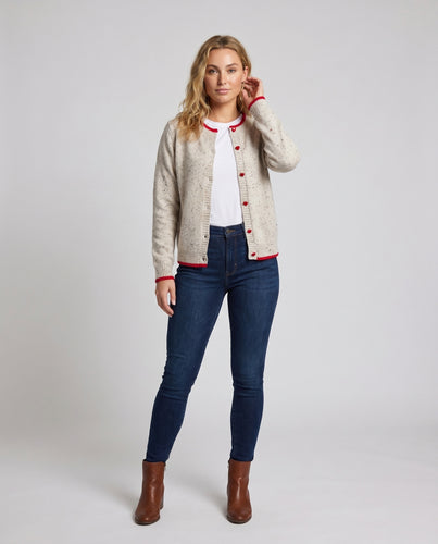 Damen Strickjacke mit dekorativem Knopfdetail