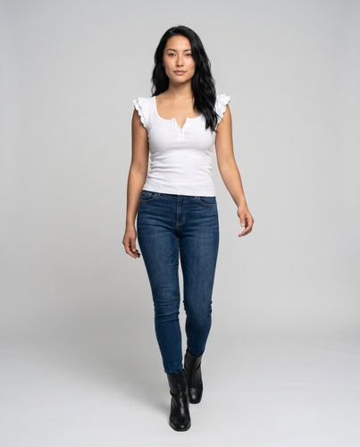 Damen Figurbetontes Kurzarm-Shirt