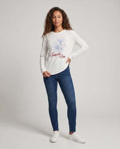 Damen Freizeitshirt mit floralem Motiv und lässigem Schnitt