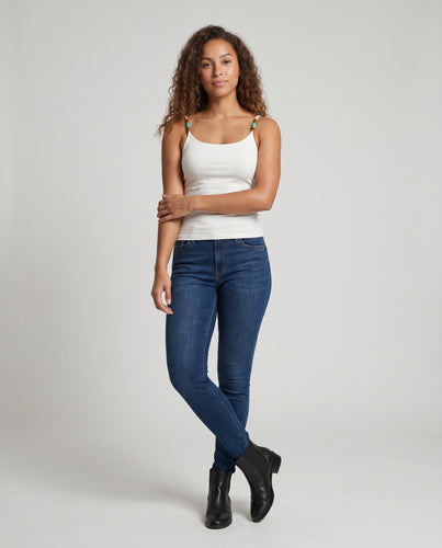 Damen Kleid Top mit dekorativem Trägerdesign