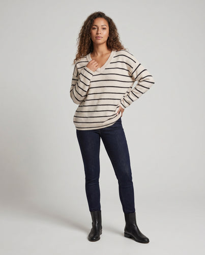 Damen Lässiges gestreiftes Oversized-Shirt