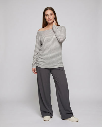 Damen lässiges Oversized-Shirt mit weitem, asymmetrischem Schnitt
