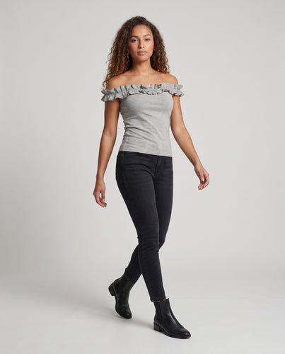 Damen Off-Shoulder Top mit Rüschendetails