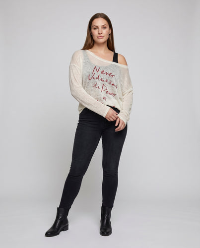 Damen Oversized T-Shirt mit kurzem Schnitt und kreativem Schriftzug