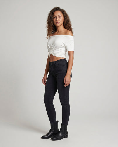 Damen Sportliches Crop-Top mit Knoten Design