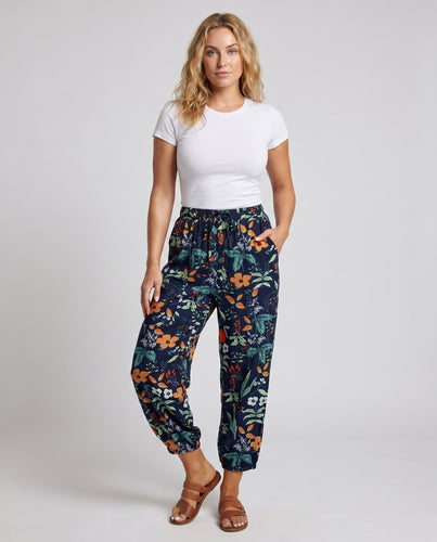 Damen lässige und bequeme Hippie-Hose mit floralem Druck R&B